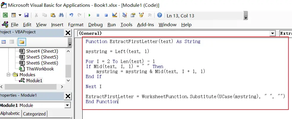 extract first letter from word2