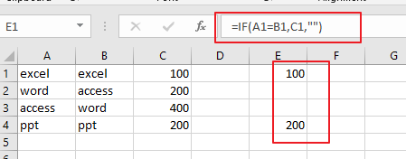 get another cell value if equals1