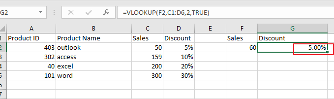 use vlookup for approximate or exact match3