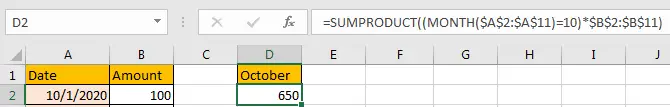How to Sum Data by Month Ignore Year in Excel