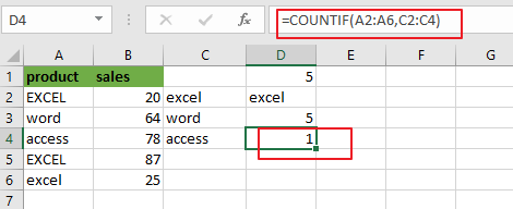 count cells equal to many values3