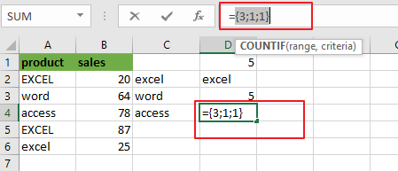 count cells equal to many values4