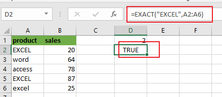 count cells equals to cell with case sensitive3