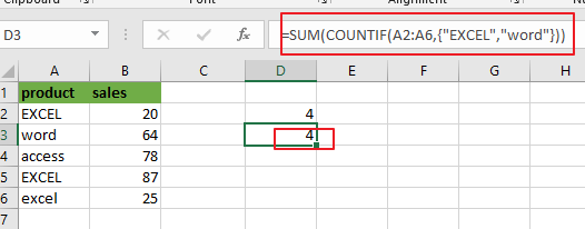 count cells equals to x or y2