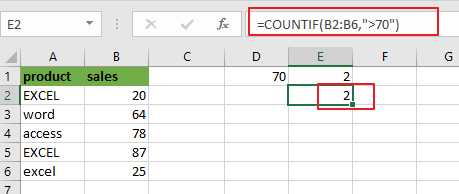 count cells greater than 2