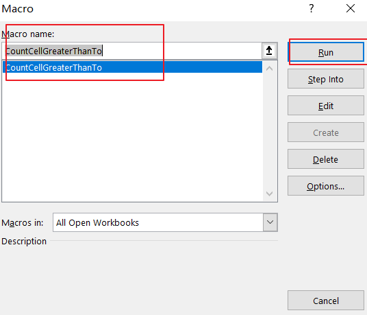 count cells greater than 4