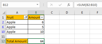 How to Only Sum Visible CellsRows in a Filtered List2