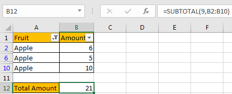 How to Only Sum Visible CellsRows in a Filtered List4