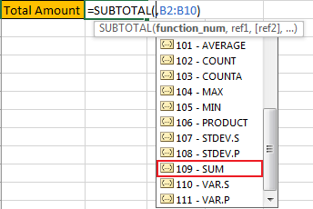 How to Only Sum Visible CellsRows in a Filtered List6