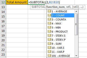 How to Only Sum Visible CellsRows in a Filtered List8