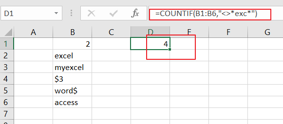 count cells do not contain text1