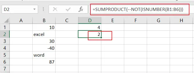 count cells that contain number2