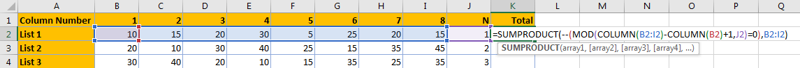 Sum Every Nth Column 2