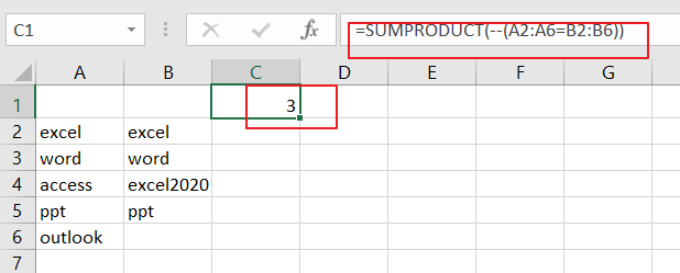 count matches between two columns2