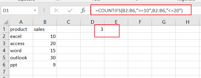 count range by countifs1