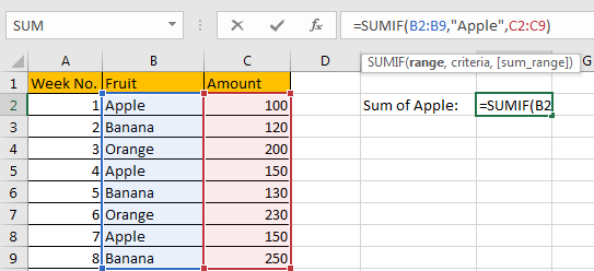 How to Sum Numbers by Formula if Cells Equal to A Certain Value 12