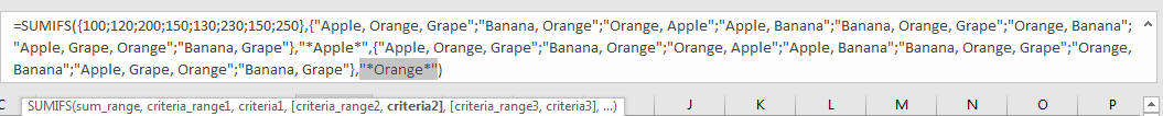 How to Sum by Formula if Cell Contains Both A and B in Excel 10