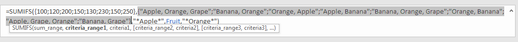 How to Sum by Formula if Cell Contains Both A and B in Excel 7