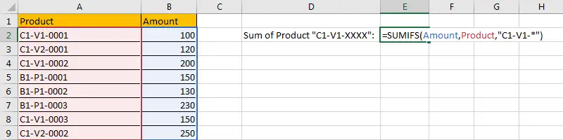 How to Sum by Formula if Cell Contains Special Character 4