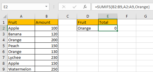 Sum if Cell Contains Text in Another Column 10