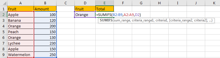 Sum if Cell Contains Text in Another Column 2