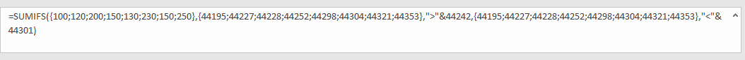 How to Sum by Formula if Cell Between Two Dates 12