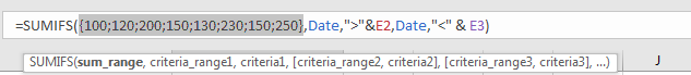 How to Sum by Formula if Cell Between Two Dates 7