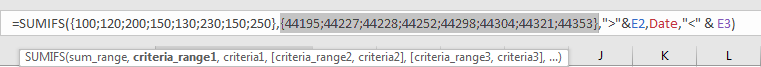 How to Sum by Formula if Cell Between Two Dates 8