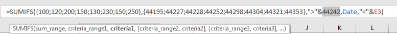 How to Sum by Formula if Cell Between Two Dates 9