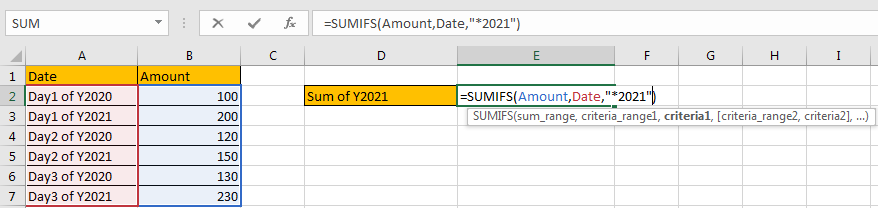 How to Sum by Formula if Cell Ends with in Excel4