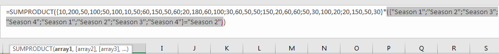 How to Sum by SUMPRDUCT with One Specific Criteria Multiple Columns in Excel8