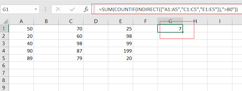 count non-contiguous ranges 1