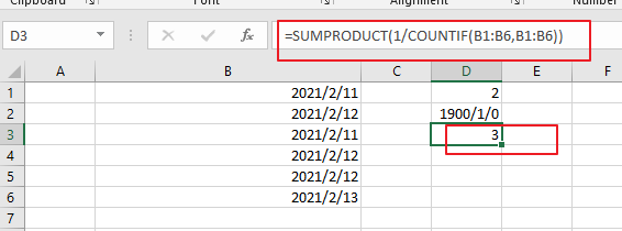 count unique dates5