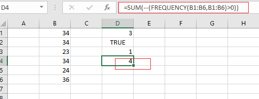 count unique numberic values7