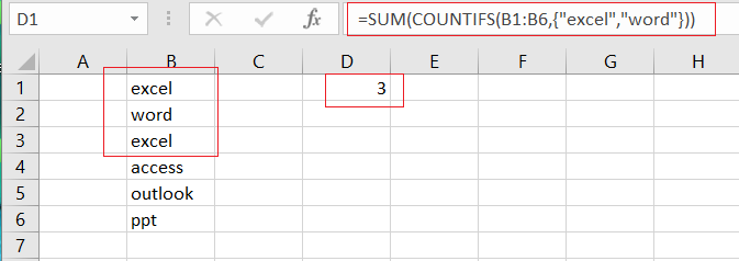 countifs function with multiple criteria or logic1