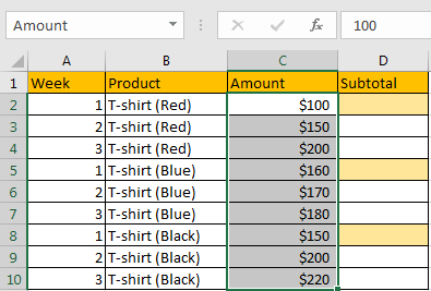 How to Subtotal Values for Groups and Only Keep One Subtotal for A Group in Column4
