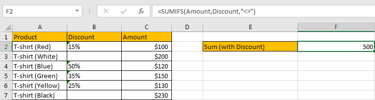 How to Sum by Formula If Cells Are Not Blank in Criteria12