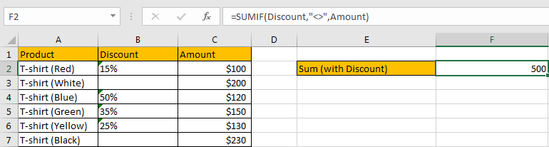 How to Sum by Formula If Cells Are Not Blank in Criteria13