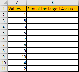 How to Sum the Largest N Values in Excel 1