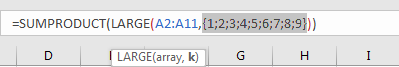 How to Sum the Largest N Values in Excel 12