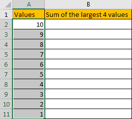 How to Sum the Largest N Values in Excel 3