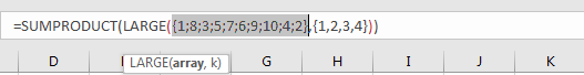 How to Sum the Largest N Values in Excel 7