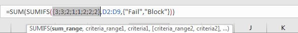 How to Sum with Criteria and Or Logic in Excel 3