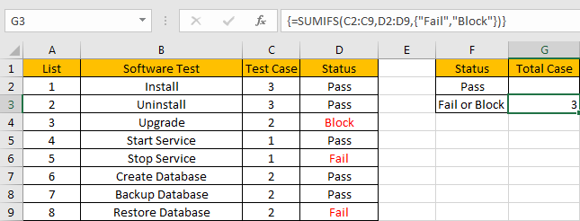 How to Sum with Criteria and Or Logic in Excel 7