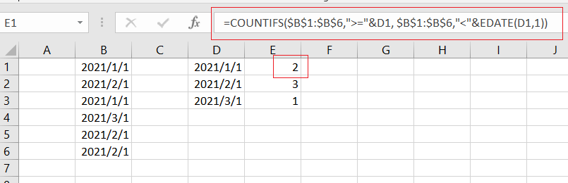 create a summary count by countif1