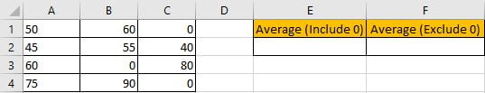 How to Average Ignore Zero Number 1