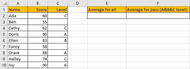 How to Calculate Average If Criteria Not Blank 1