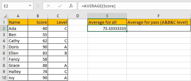 How to Calculate Average If Criteria Not Blank 2