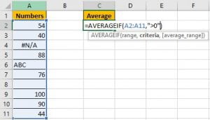 How to Calculate Average Ignore Non-Numeric Values and Errors 6