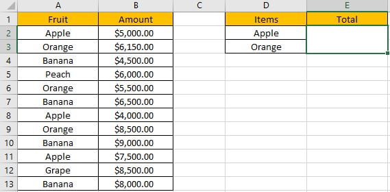 How to Sum if Equal to Many Items 1